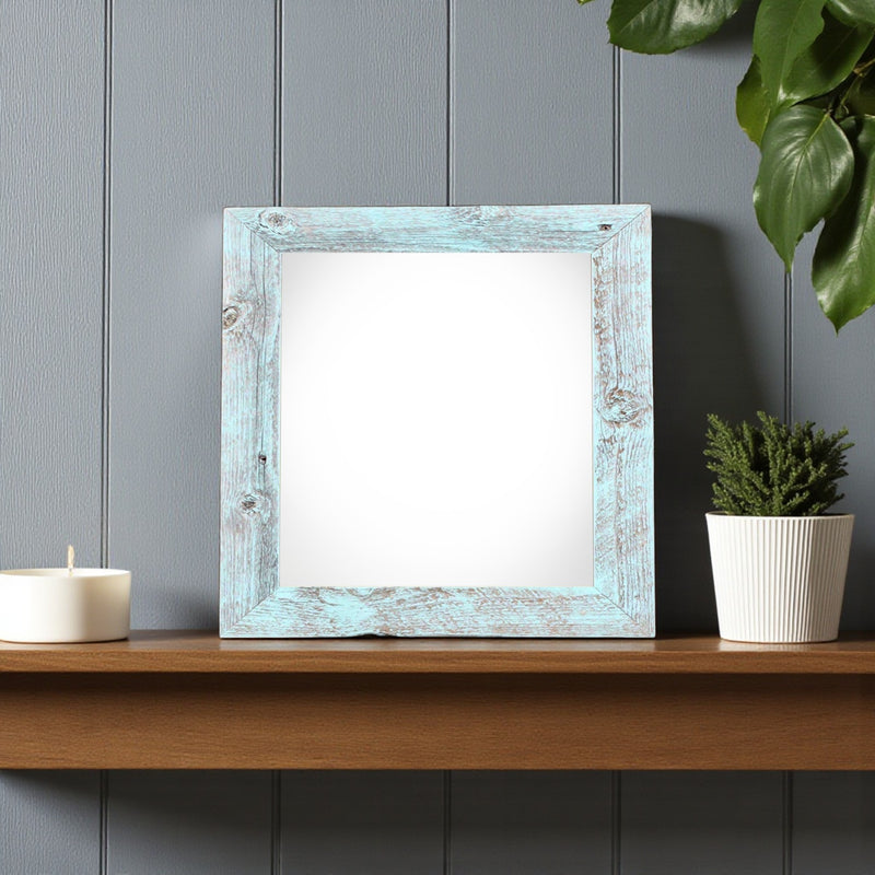 6" x 6" Blue Solid Wood Tabletop Picture Frame - Home Decor