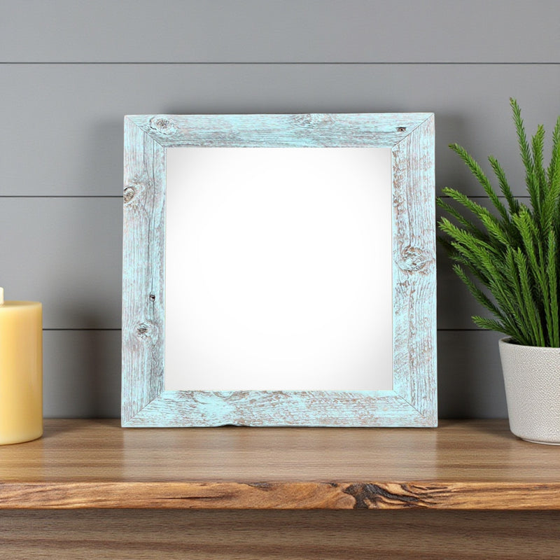 12" x 12" Blue Solid Wood Tabletop Picture Frame - Home Decor