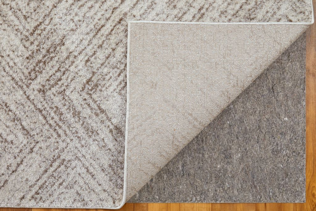 2' X 3' Ivory and Brown Geometric Power Loom Area Rug - Home & Garden