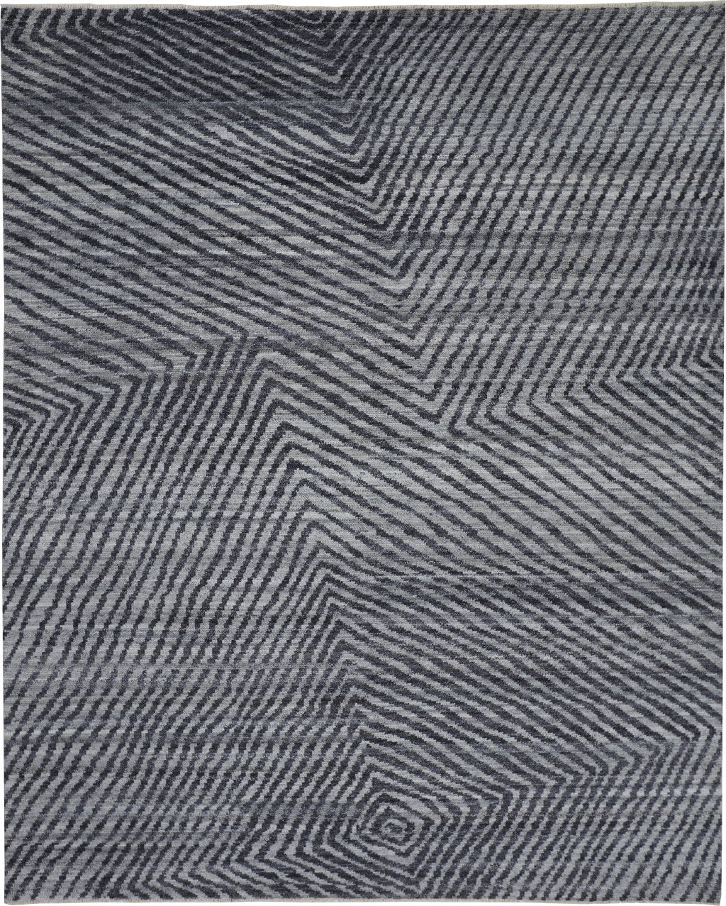 2' X 3' Gray Wool Abstract Hand Knotted Area Rug - Home & Garden