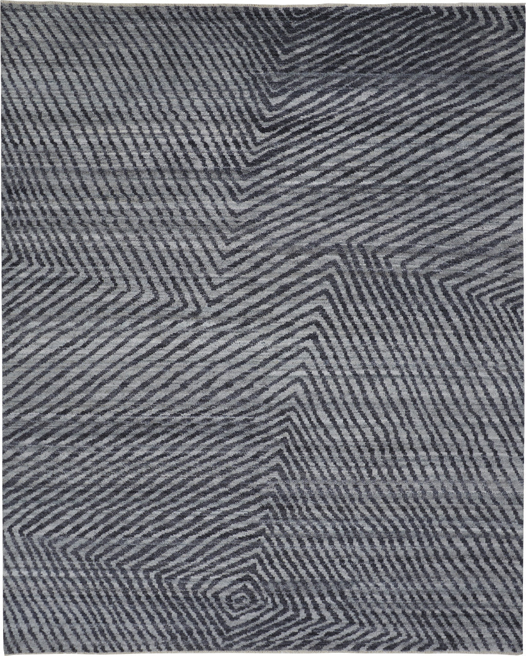 2' X 3' Gray Wool Abstract Hand Knotted Area Rug - Home & Garden