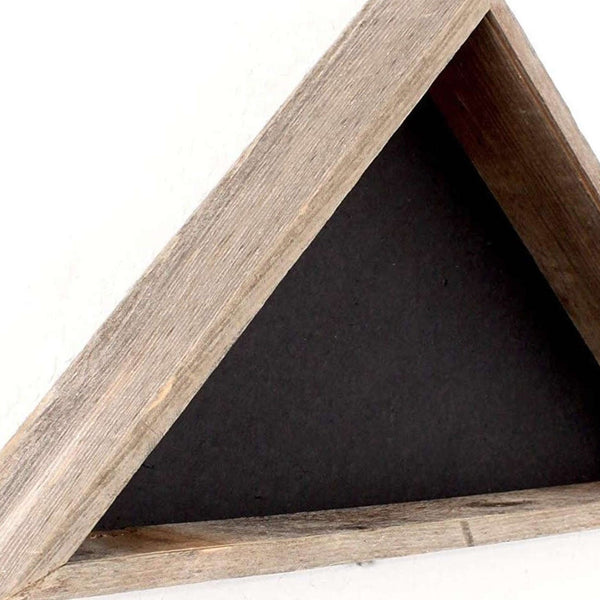 26" X 14" Gray Wood Triangle Hanging Dimensional Sculpture - Home Decor