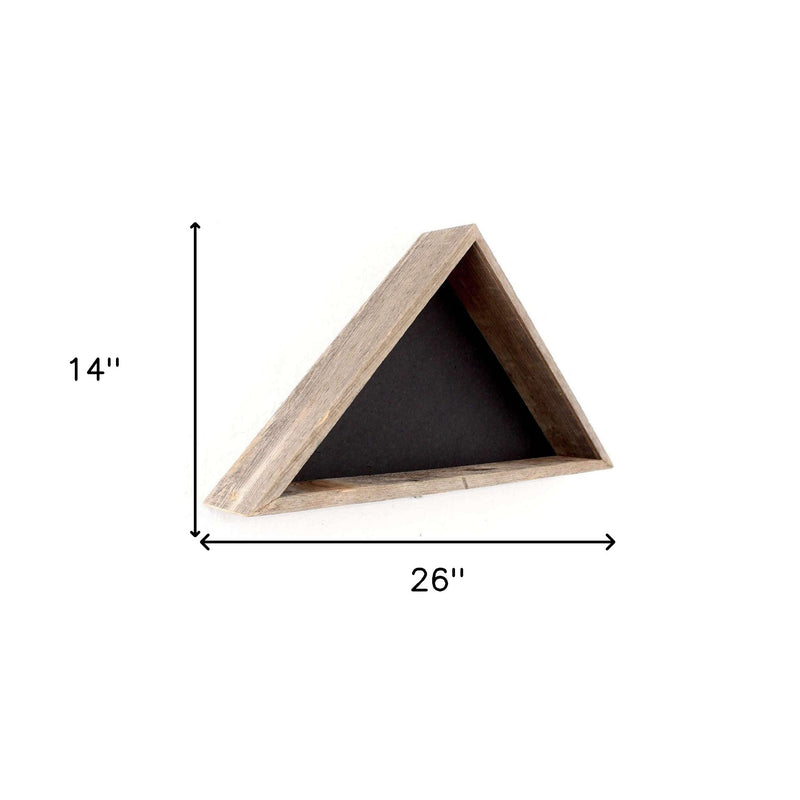 26" X 14" Gray Wood Triangle Hanging Dimensional Sculpture - Home Decor