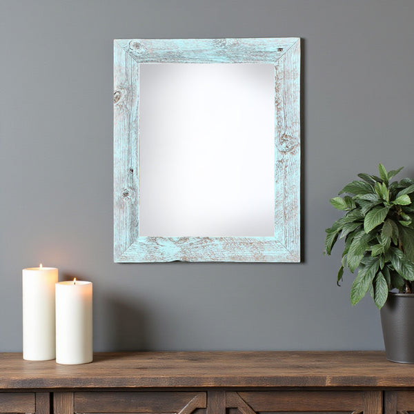 12" x 18" Blue Solid Wood Hanging Picture Frame - Home Decor