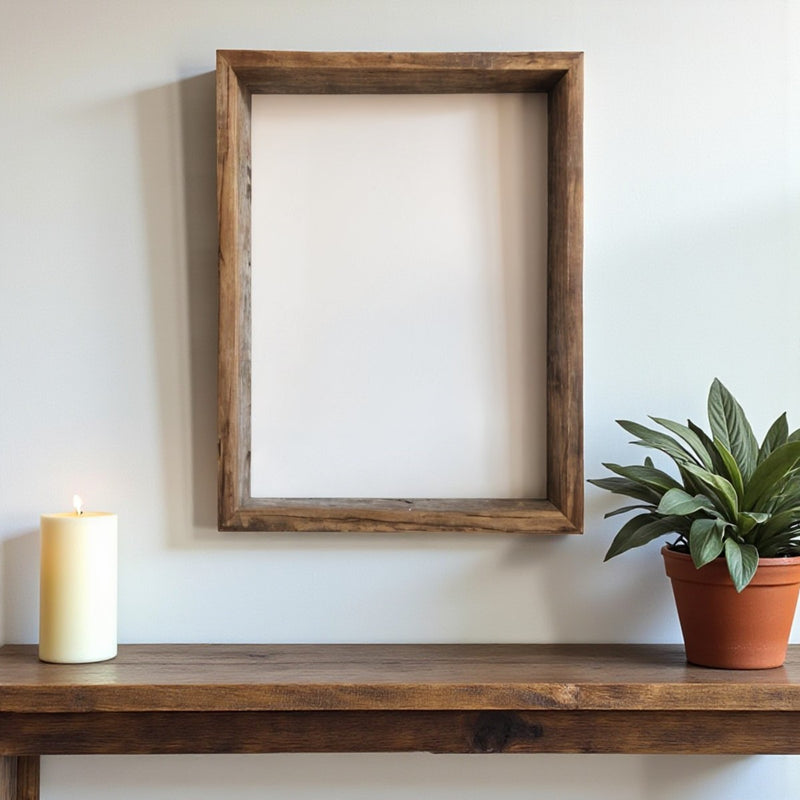18" x 24" Gray Solid Wood Hanging Picture Frame - Home Decor