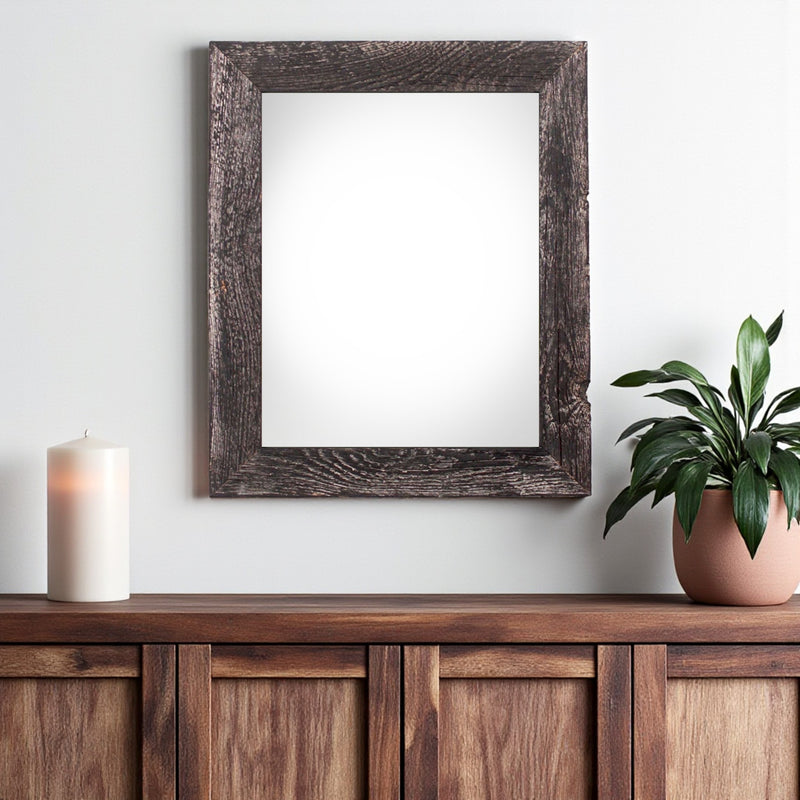 18" x 24" Black Solid Wood Hanging Picture Frame - Home Decor