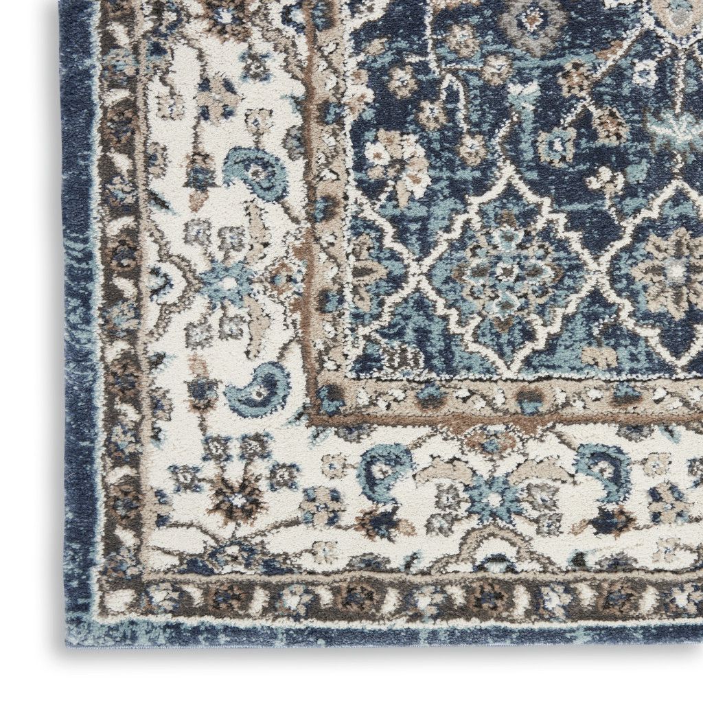 4' X 6' Blue Floral Power Loom Area Rug - Home & Garden