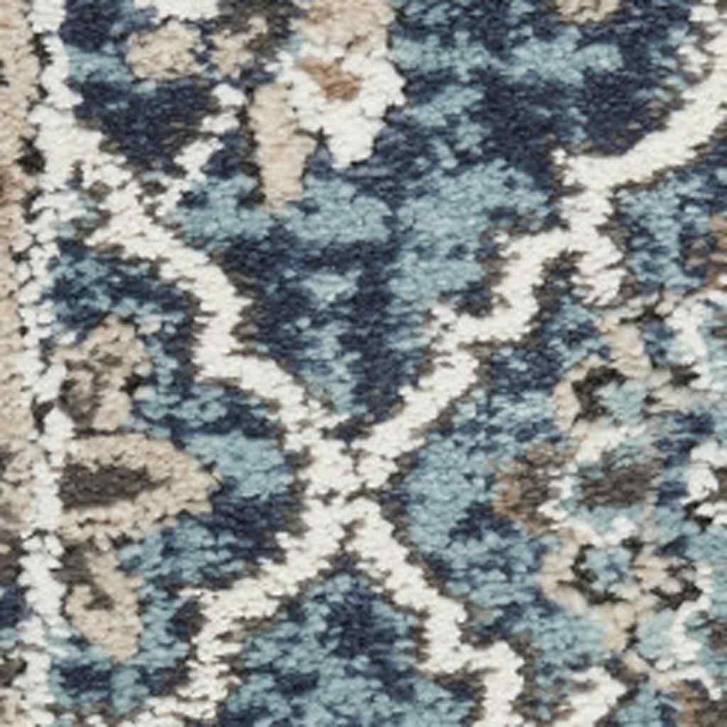 4' X 6' Blue Floral Power Loom Area Rug - Home & Garden
