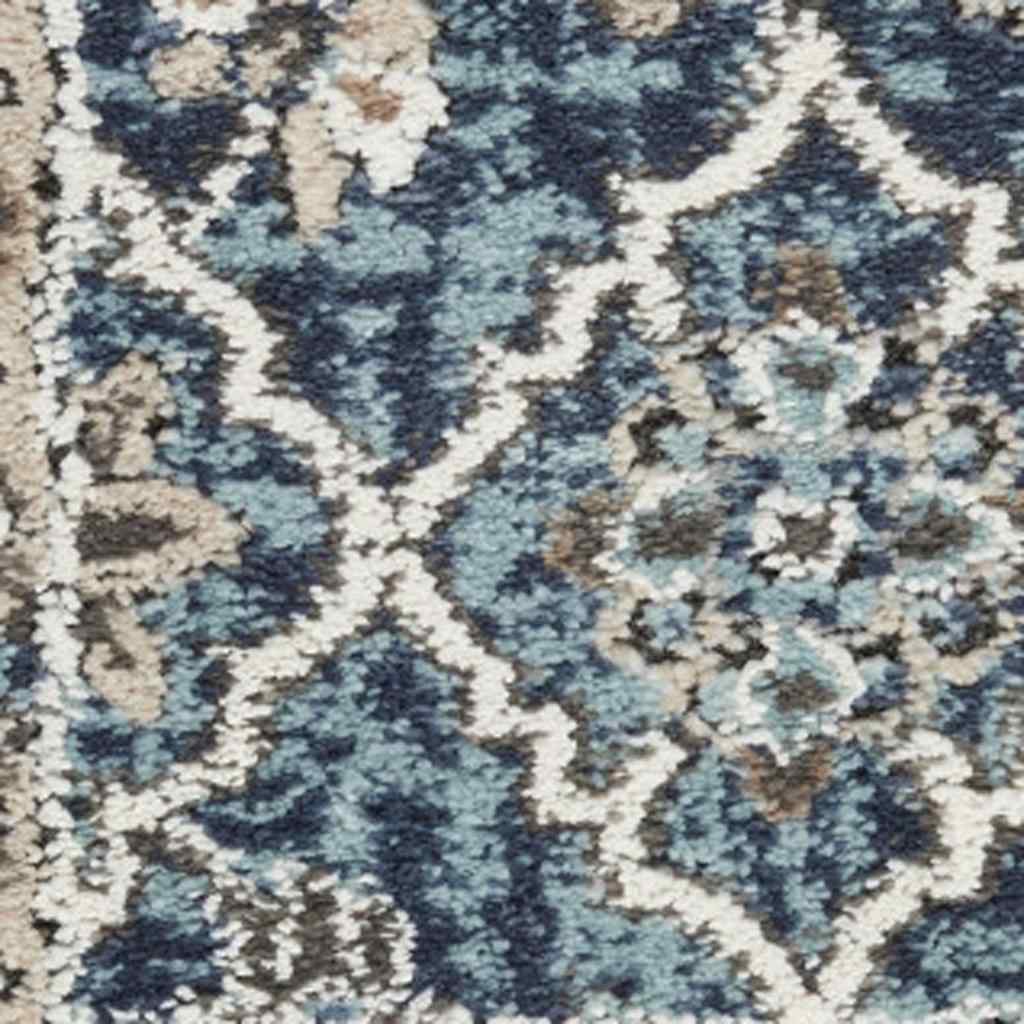 4' X 6' Blue Floral Power Loom Area Rug - Home & Garden