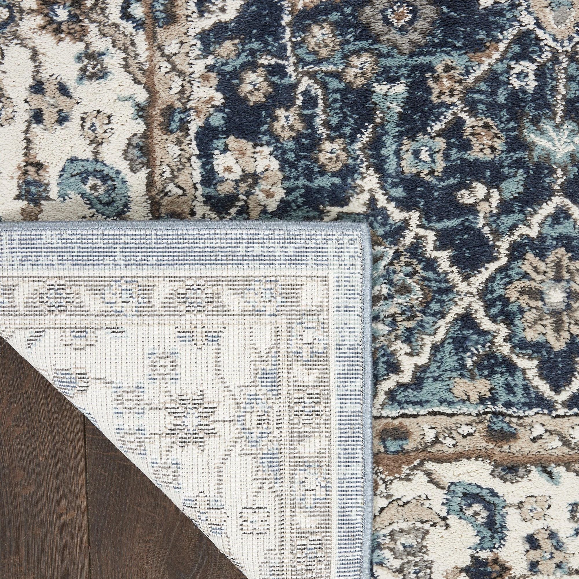 4' X 6' Blue Floral Power Loom Area Rug - Home & Garden