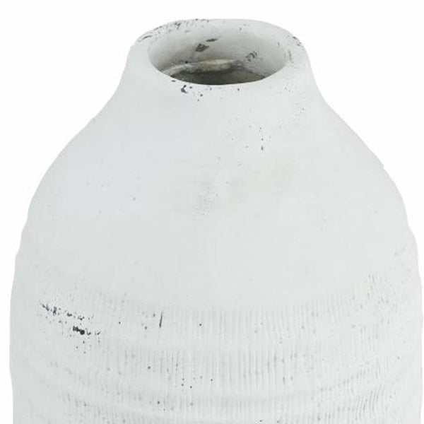 12" White Stoneware Round Jug Vase - Home & Garden