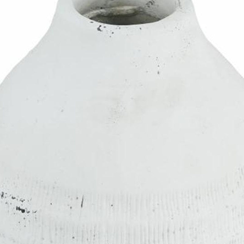 12" White Stoneware Round Jug Vase - Home & Garden