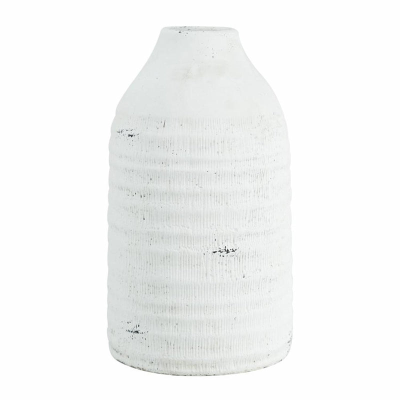 12" White Stoneware Round Jug Vase - Home & Garden