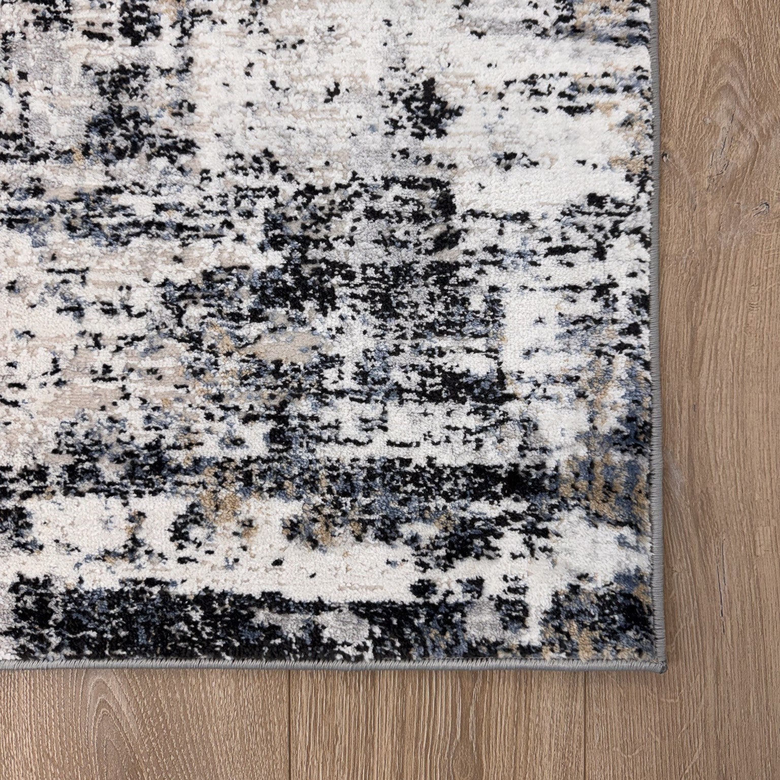 5' X 8' Beige Gray and White Abstract Area Rug - Home & Garden