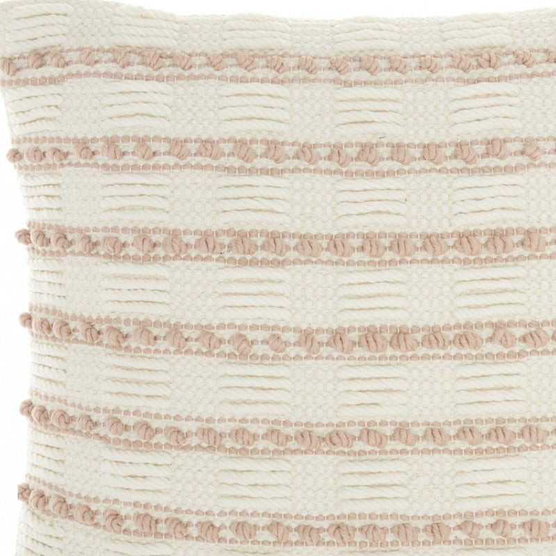 18" Blush Cotton Blend Throw Pillow - Home Decor