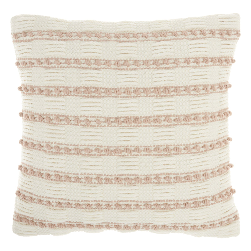 18" Blush Cotton Blend Throw Pillow - Home Decor