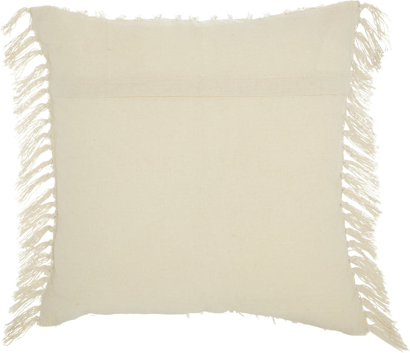 Tassel Detailed White Throw Pillow - Home Decor