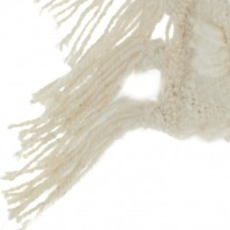 Tassel Detailed White Throw Pillow - Home Decor