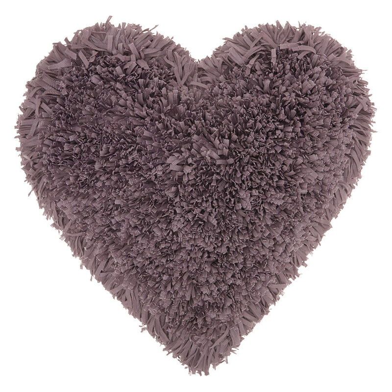 Heart Shaped Lavendar Shag Accent Pillow - Home Decor