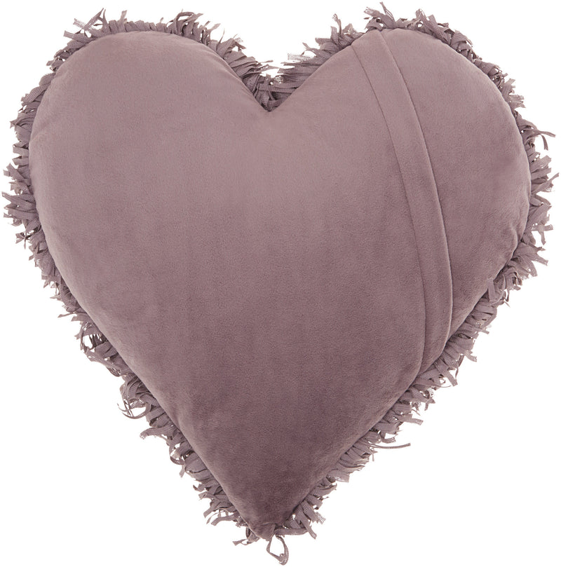 Heart Shaped Lavendar Shag Accent Pillow - Home Decor