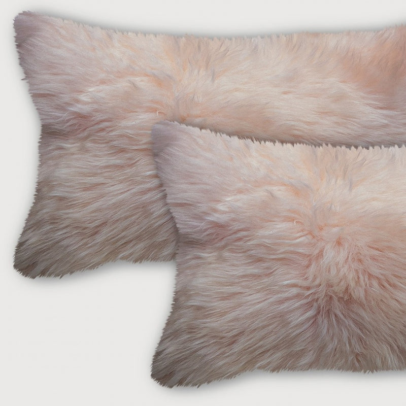 Set of Two 12" X 20" Blush Cowhide Throw Pillow - Home Decor