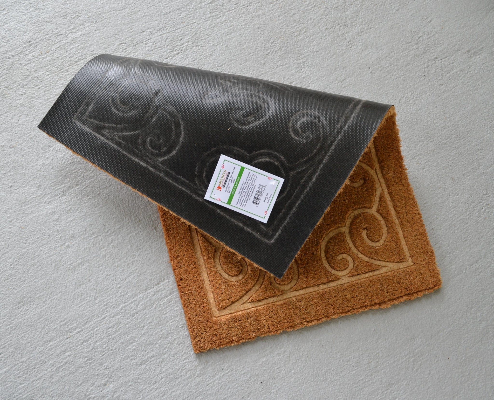 18" X 30" Beige and White Coir Vines Welcome Outdoor Door Mat - Home & Garden