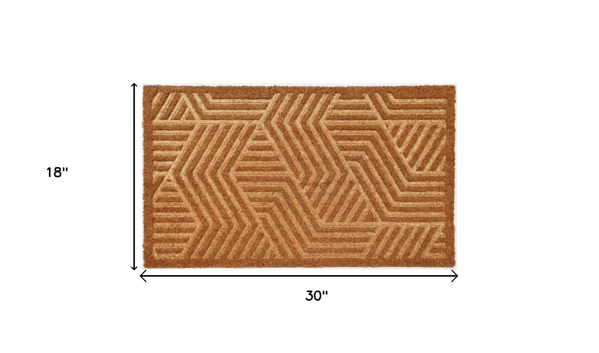 18" X 30" Beige and White Coir Outdoor Door Mat - Home & Garden