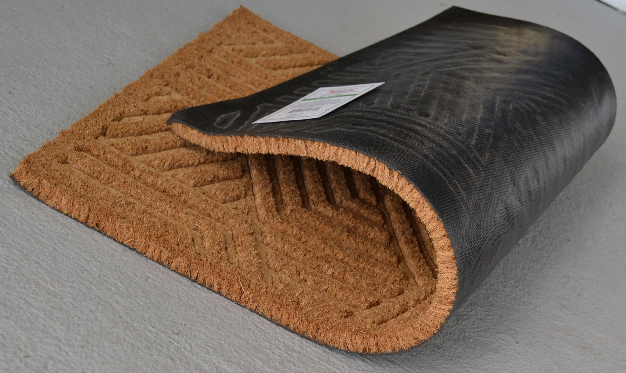 18" X 30" Beige and White Coir Outdoor Door Mat - Home & Garden