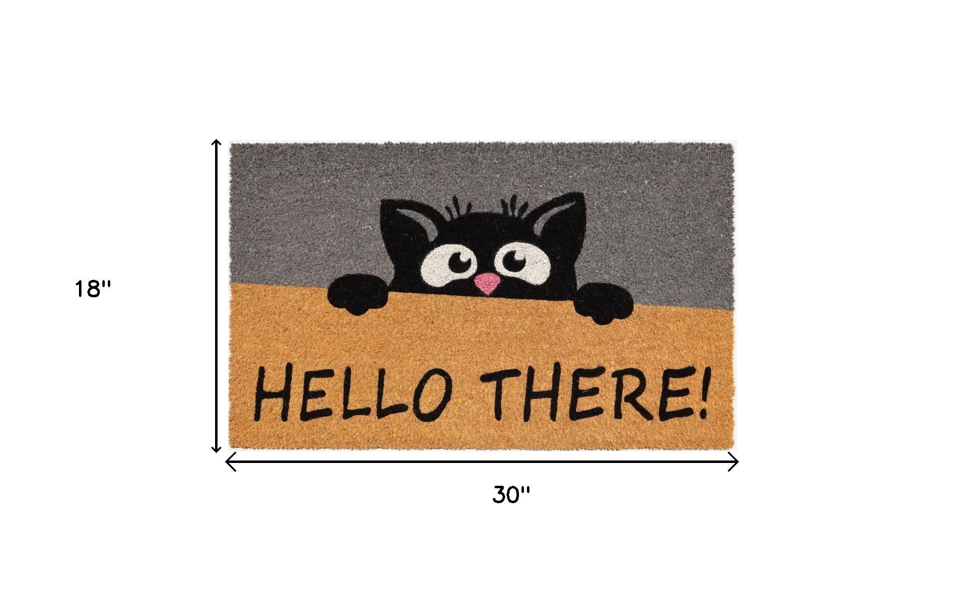 18" X 30" Beige and Black Coir Animal Print Outdoor Door Mat - Home & Garden