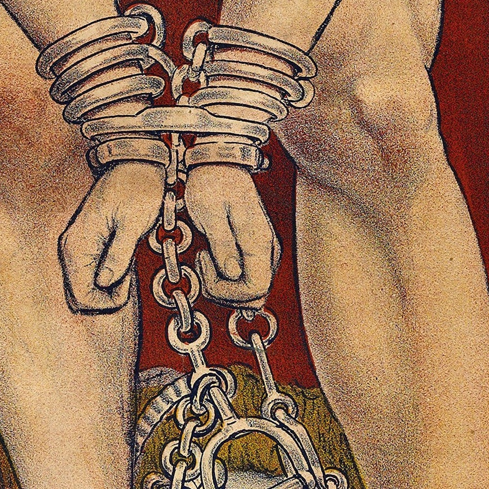 36" X 54" Houdini In Handcuffs Vintage Magic Poster Wall Art - Home & Garden