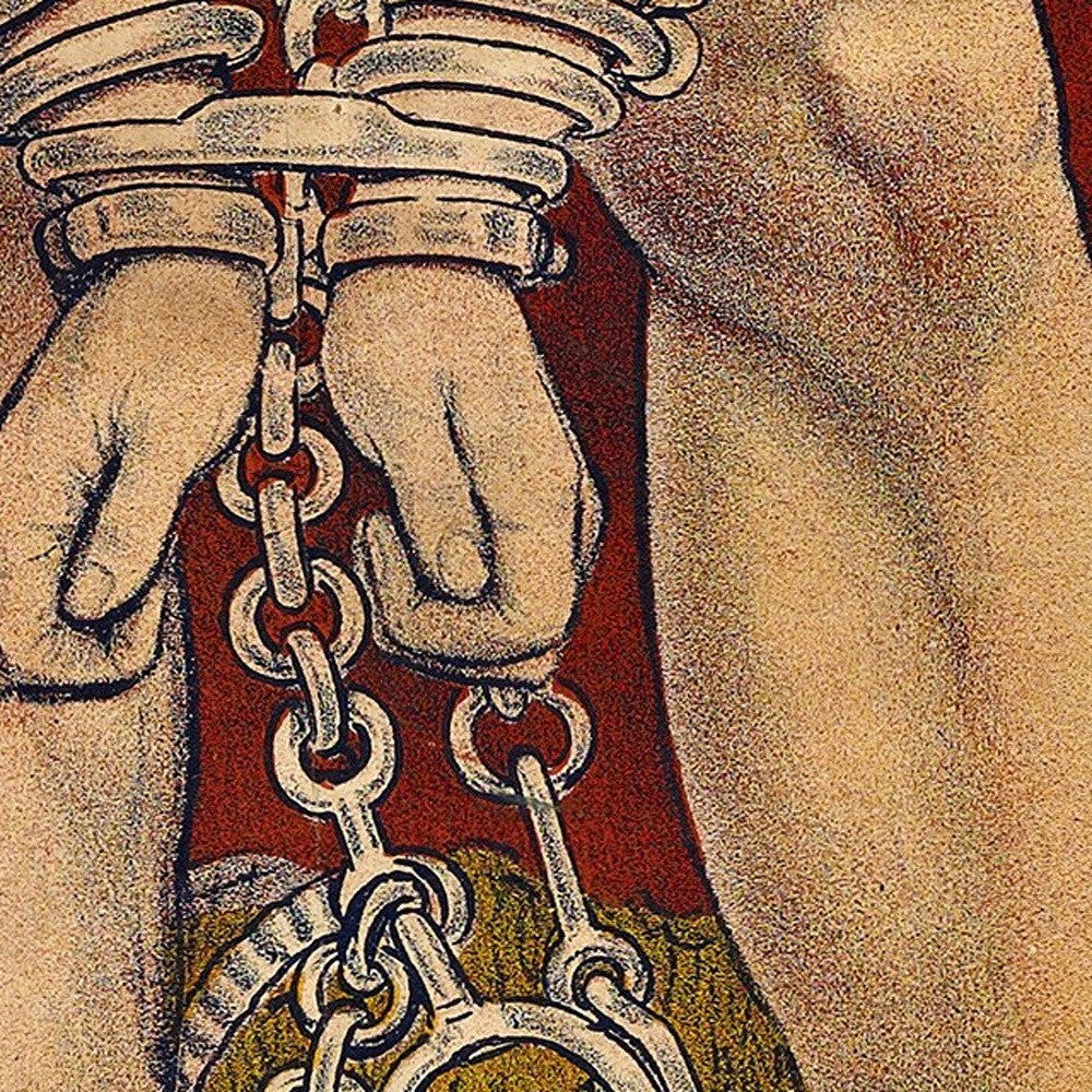 36" X 54" Houdini In Handcuffs Vintage Magic Poster Wall Art - Home & Garden
