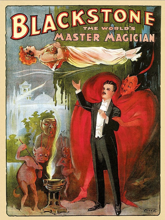 Vintage 1934 Blackstone Magic Unframed Print Wall Art - Home Decor