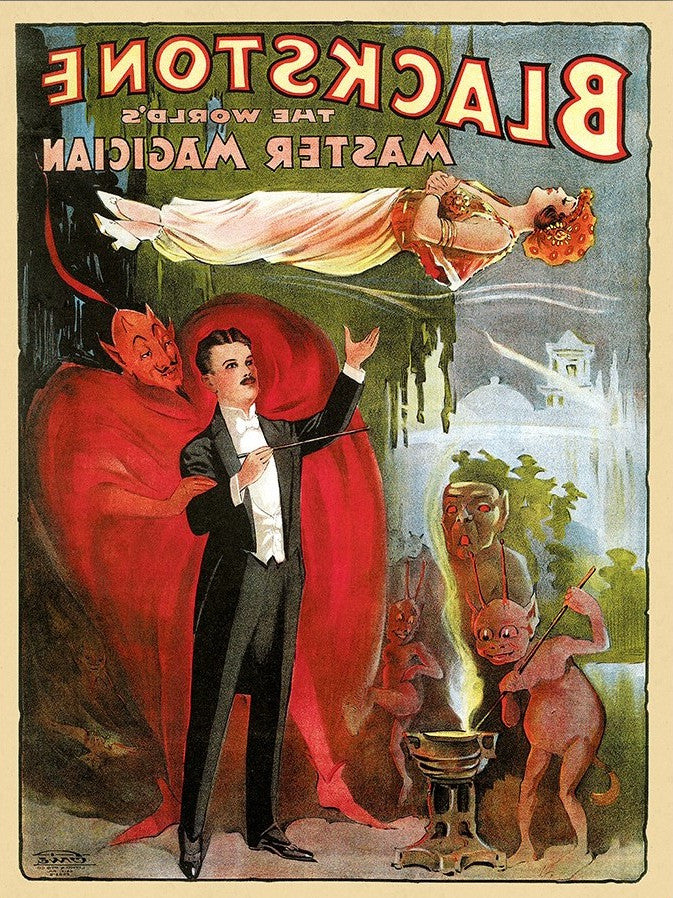 Vintage 1934 Blackstone Magic Unframed Print Wall Art - Home Decor
