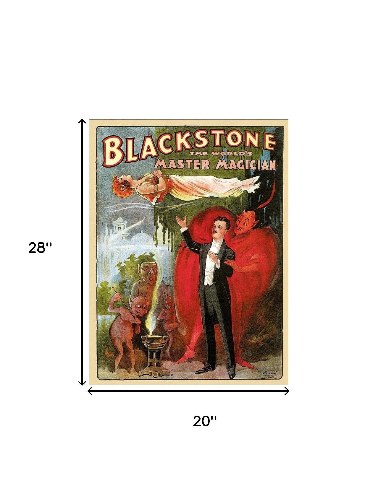 Vintage 1934 Blackstone Magic Unframed Print Wall Art - Home Decor