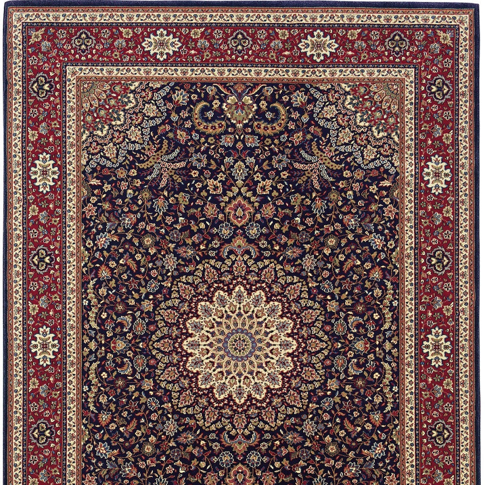 7' X 10' Blue And Red Oriental Area Rug - Home & Garden