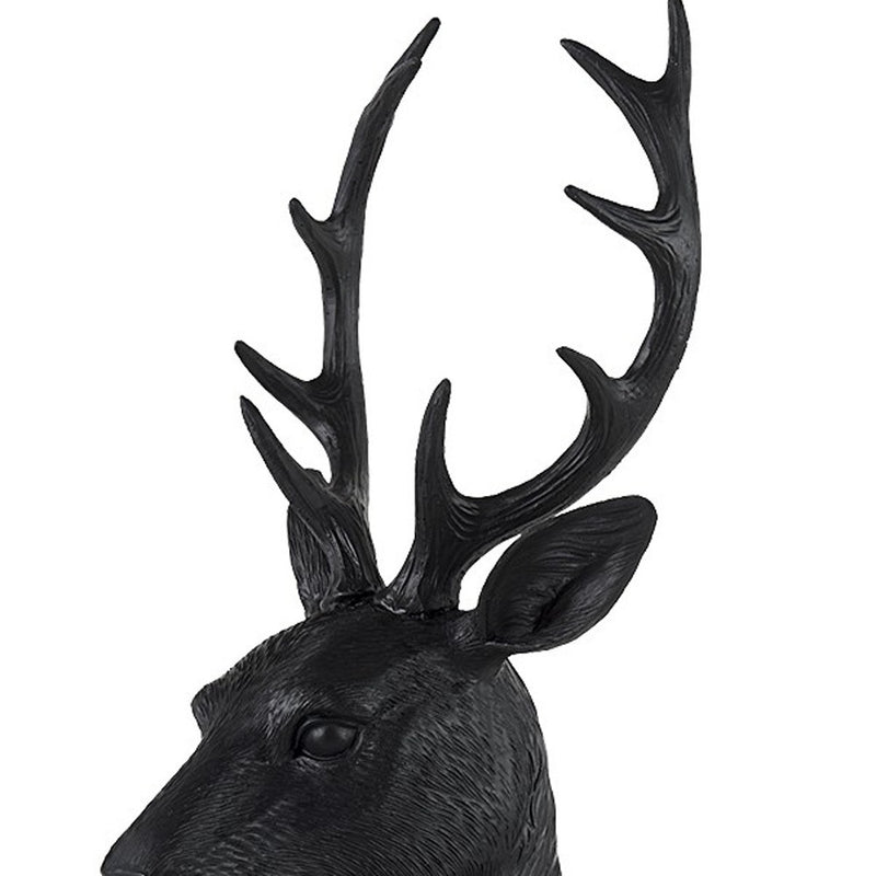 23" Black Polyresin Suited Deer Bust Tabletop Sculpture - Home & Garden