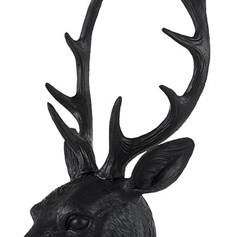 23" Black Polyresin Suited Deer Bust Tabletop Sculpture - Home & Garden