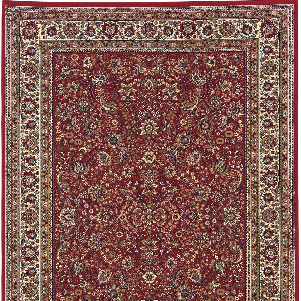 7' X 10' Red And Ivory Oriental Area Rug - Home & Garden