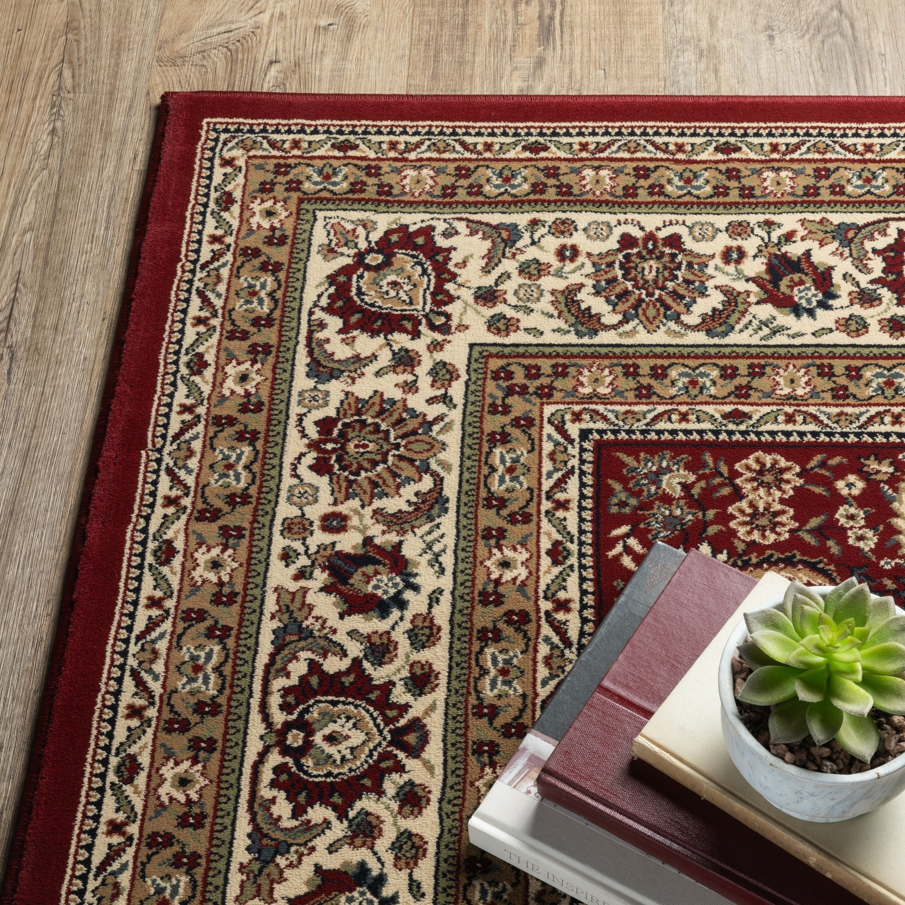 7' X 10' Red And Ivory Oriental Area Rug - Home & Garden