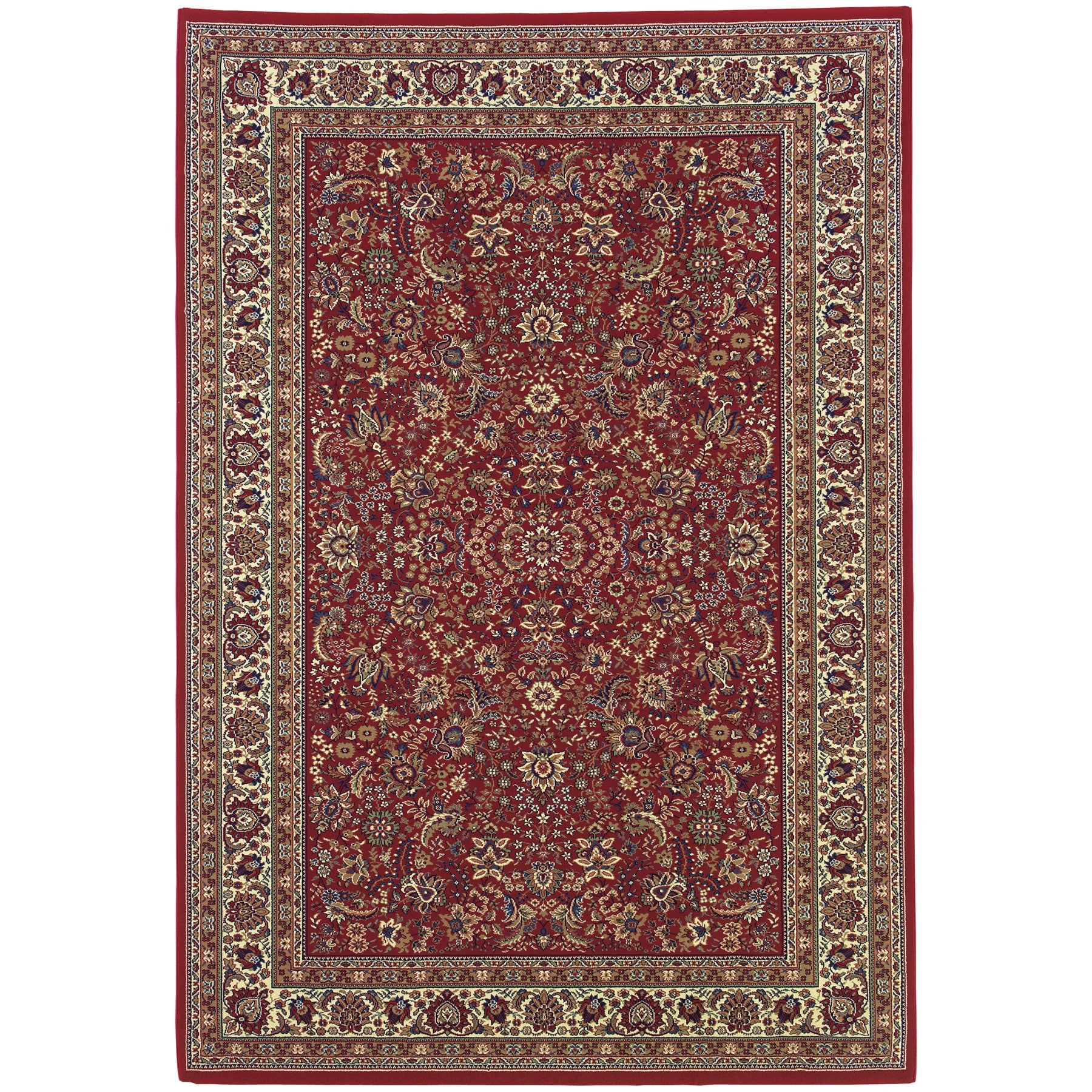 7' X 10' Red And Ivory Oriental Area Rug - Home & Garden