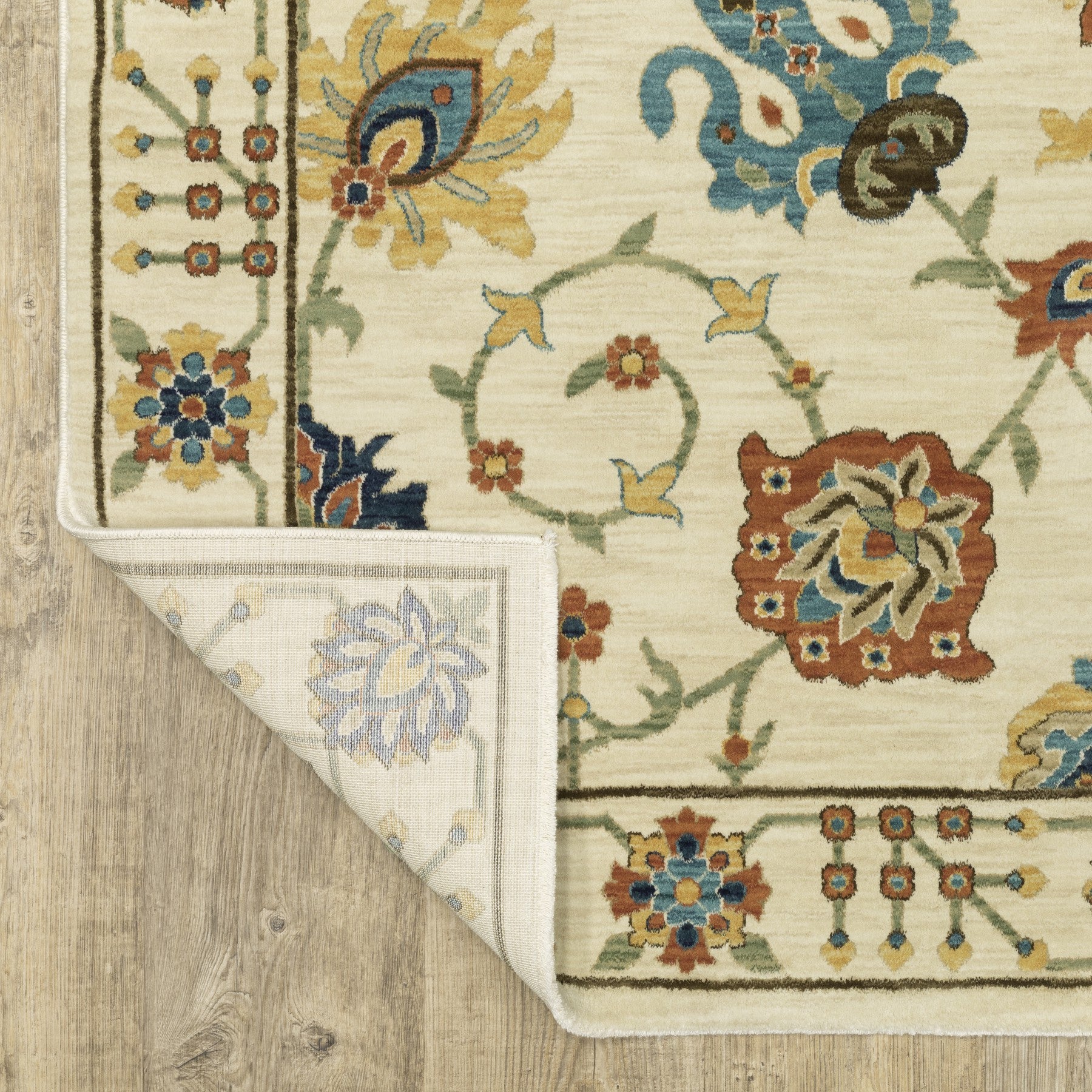 10' X 13' Ivory Yellow And Orange Oriental Area Rug With Fringe - Home & Garden