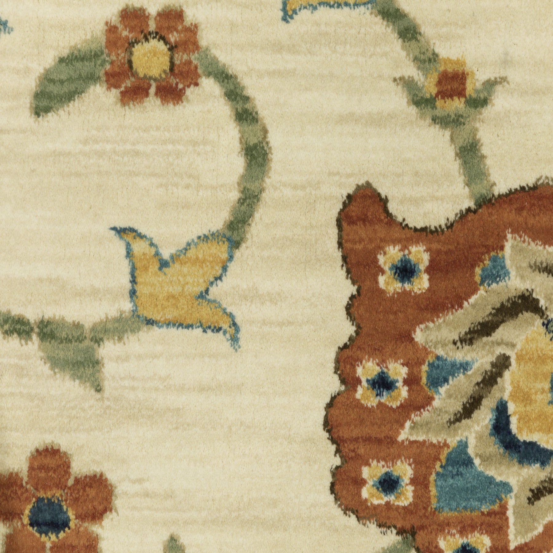 10' X 13' Ivory Yellow And Orange Oriental Area Rug With Fringe - Home & Garden