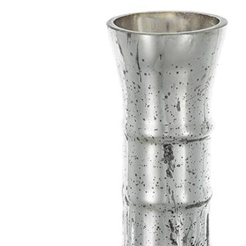 10" Antiqued Silver Glass Round Table Vase - Home & Garden