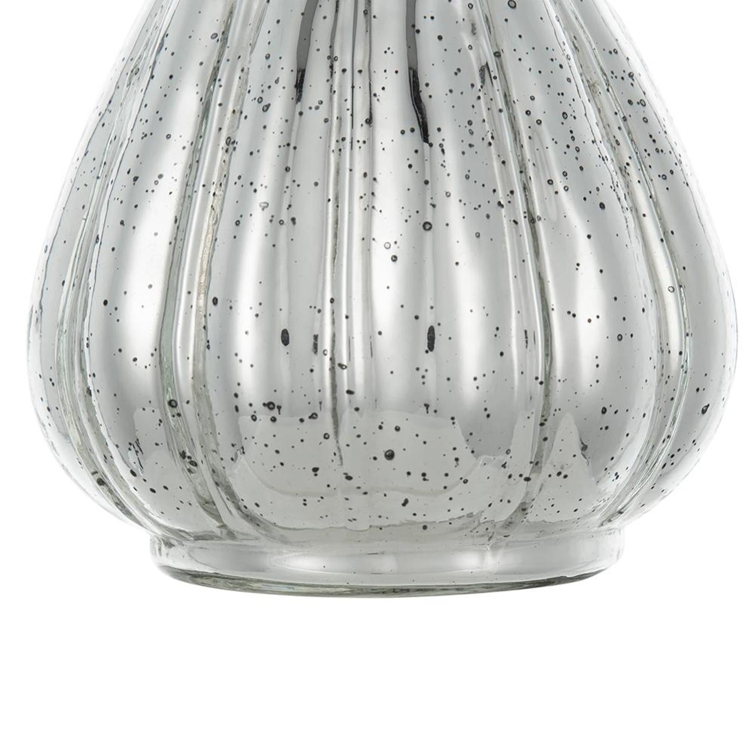 10" Antiqued Silver Glass Round Table Vase - Home & Garden