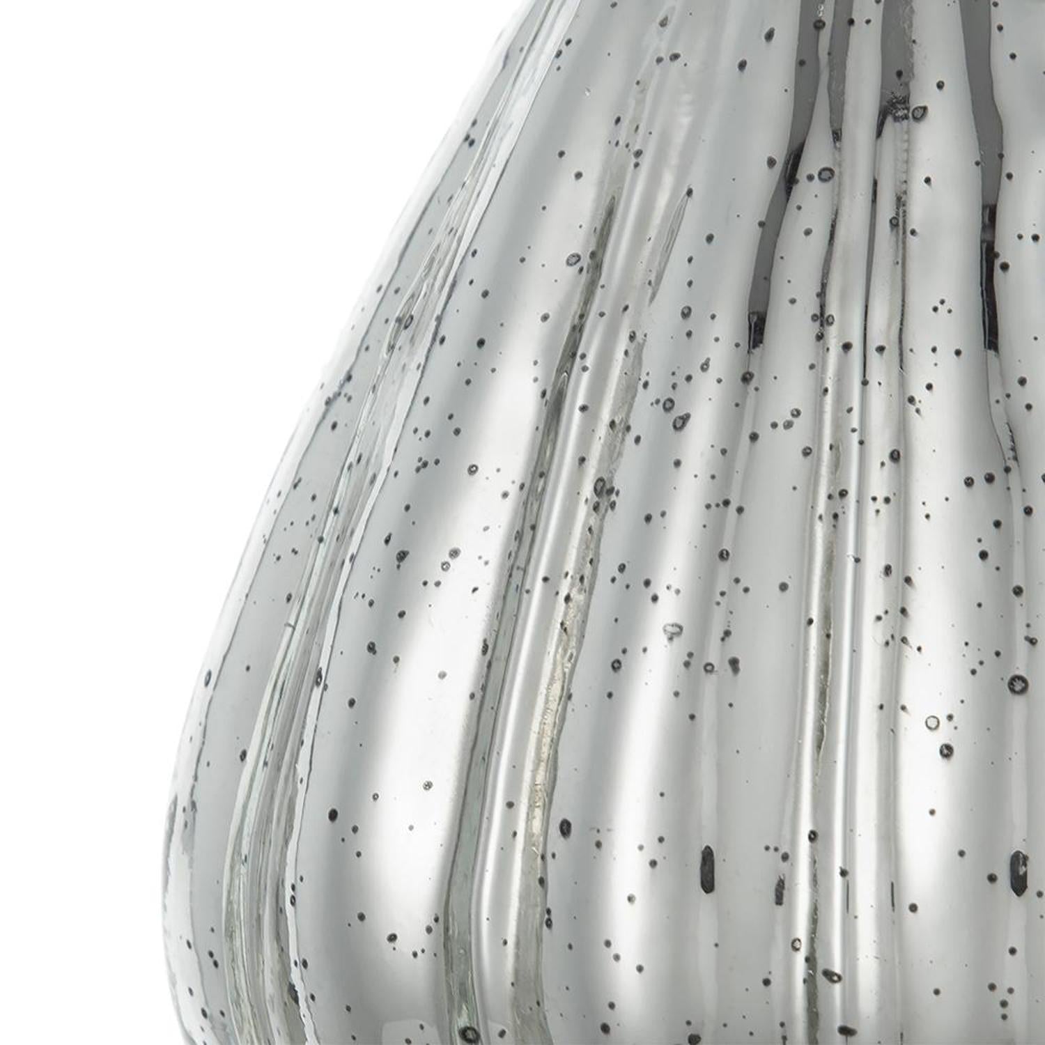 10" Antiqued Silver Glass Round Table Vase - Home & Garden