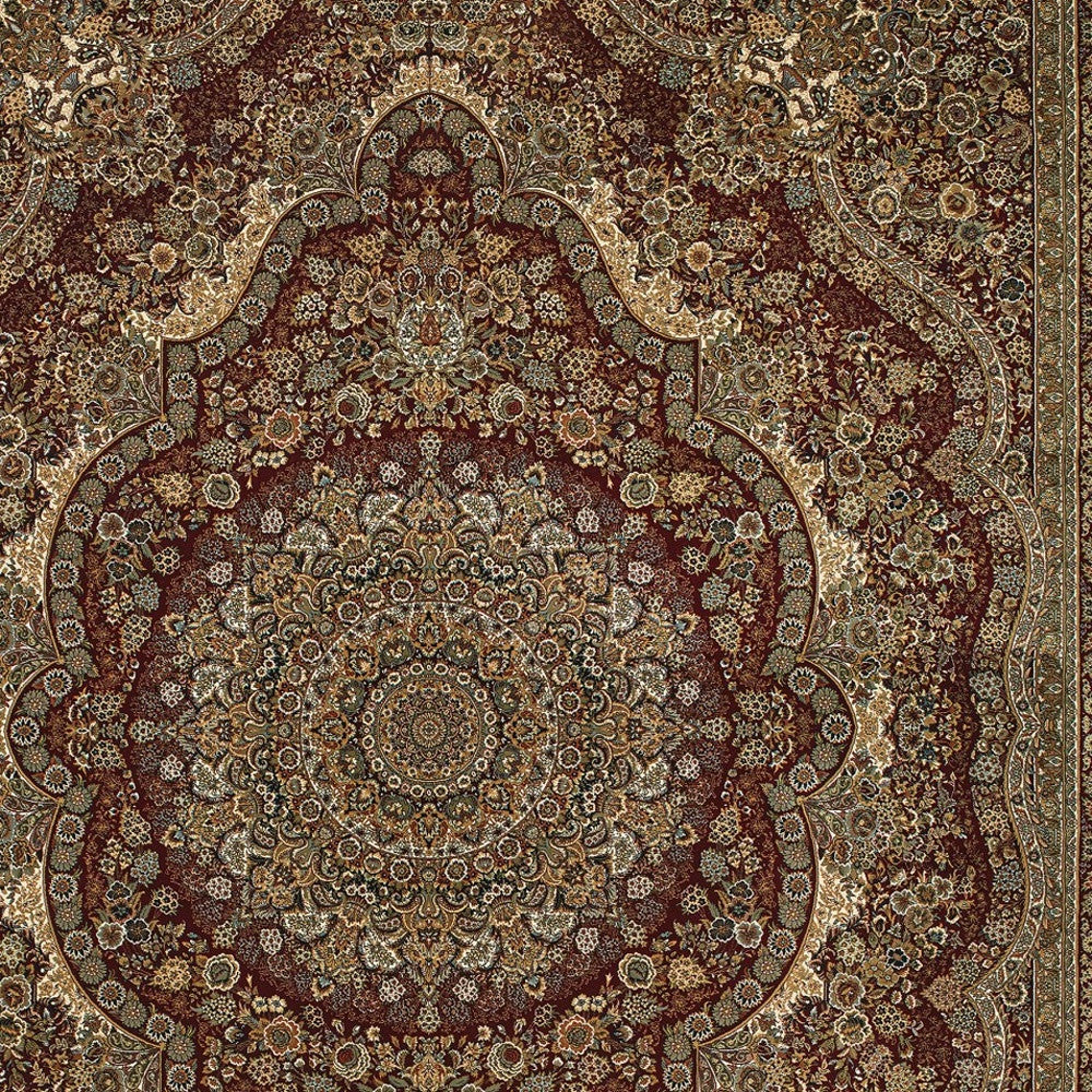5' X 8' Red And Gold Medallion Area Rug With Fringe - Home & Garden