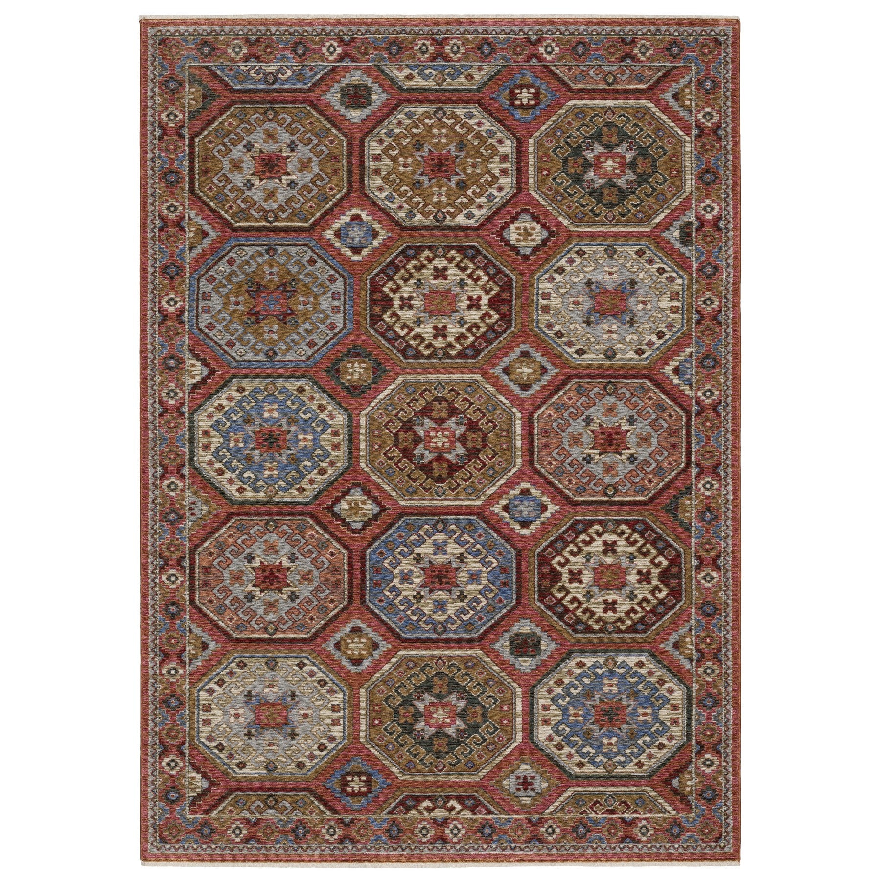 10' X 13' Pink And Red Medallion Area Rug With Fringe - Home & Garden