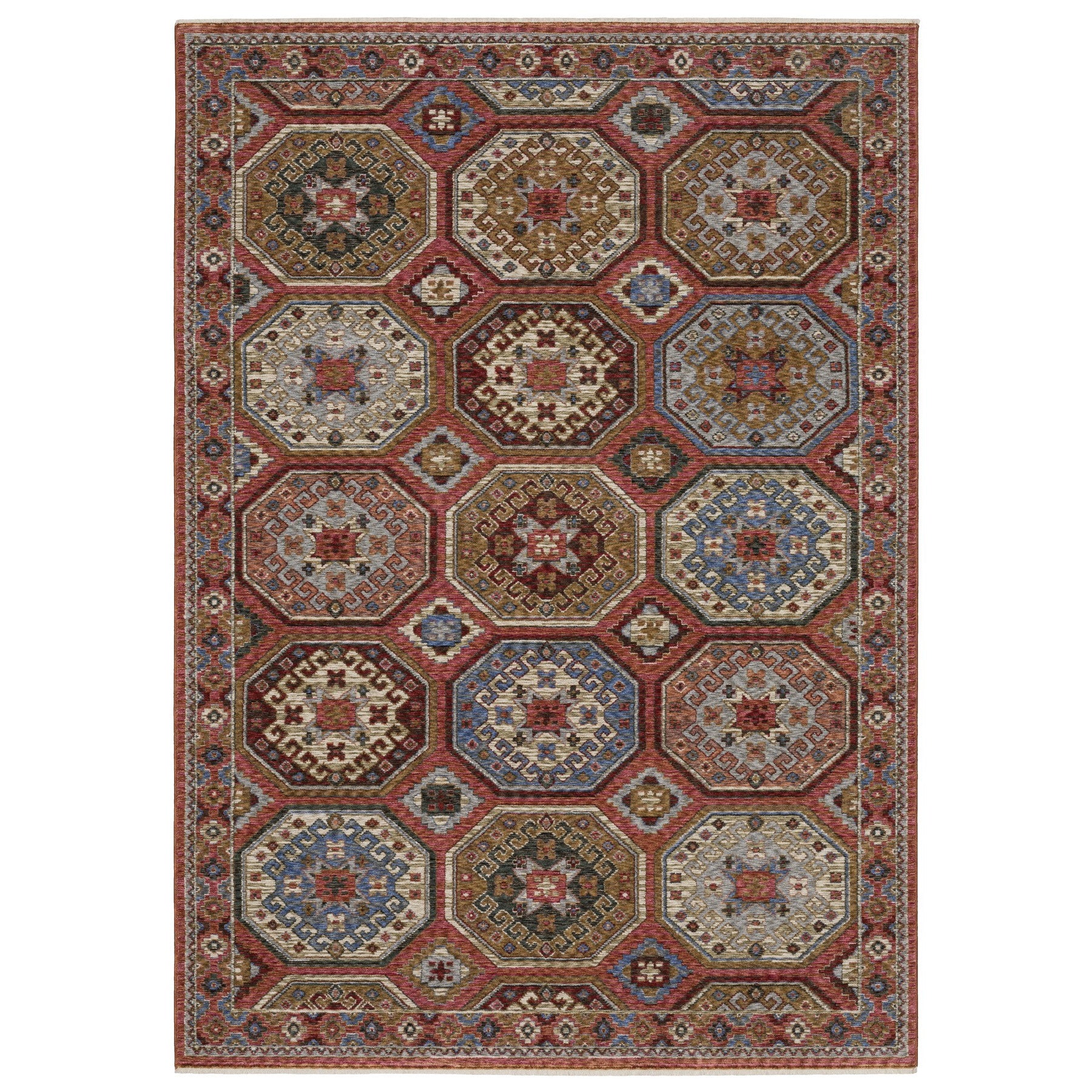 10' X 13' Pink And Red Medallion Area Rug With Fringe - Home & Garden
