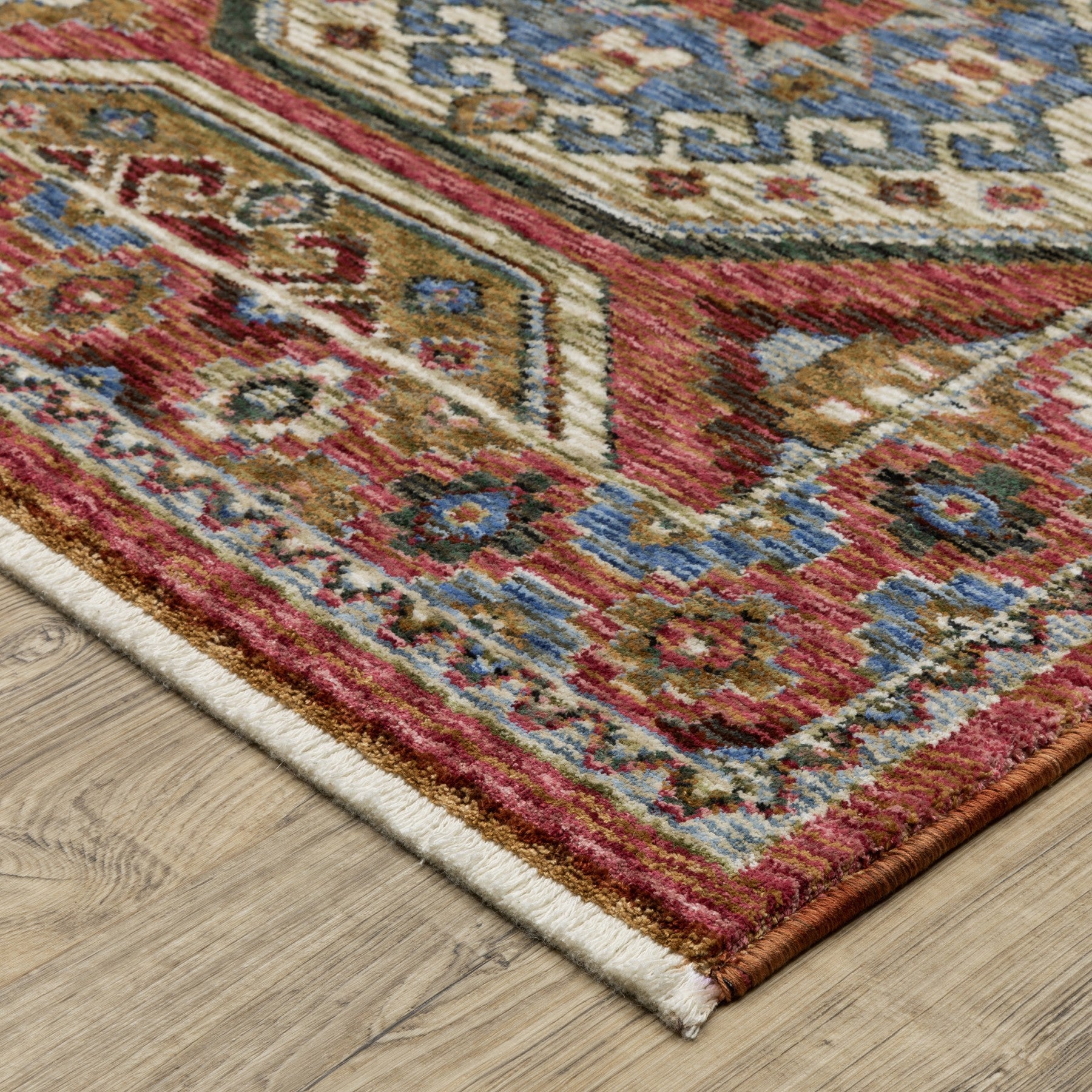 10' X 13' Pink And Red Medallion Area Rug With Fringe - Home & Garden