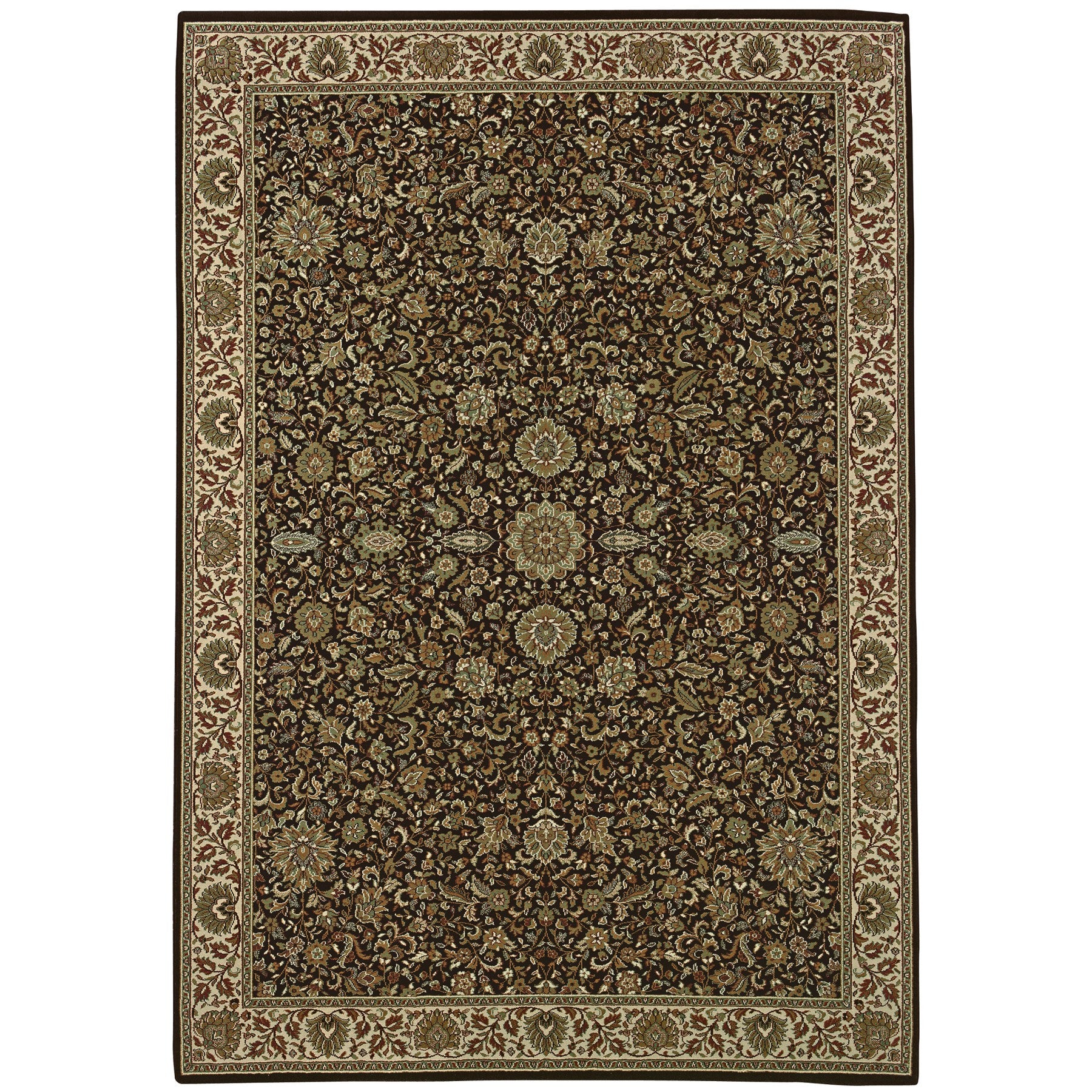 2' X 3' Brown And Ivory Oriental Area Rug - Home & Garden